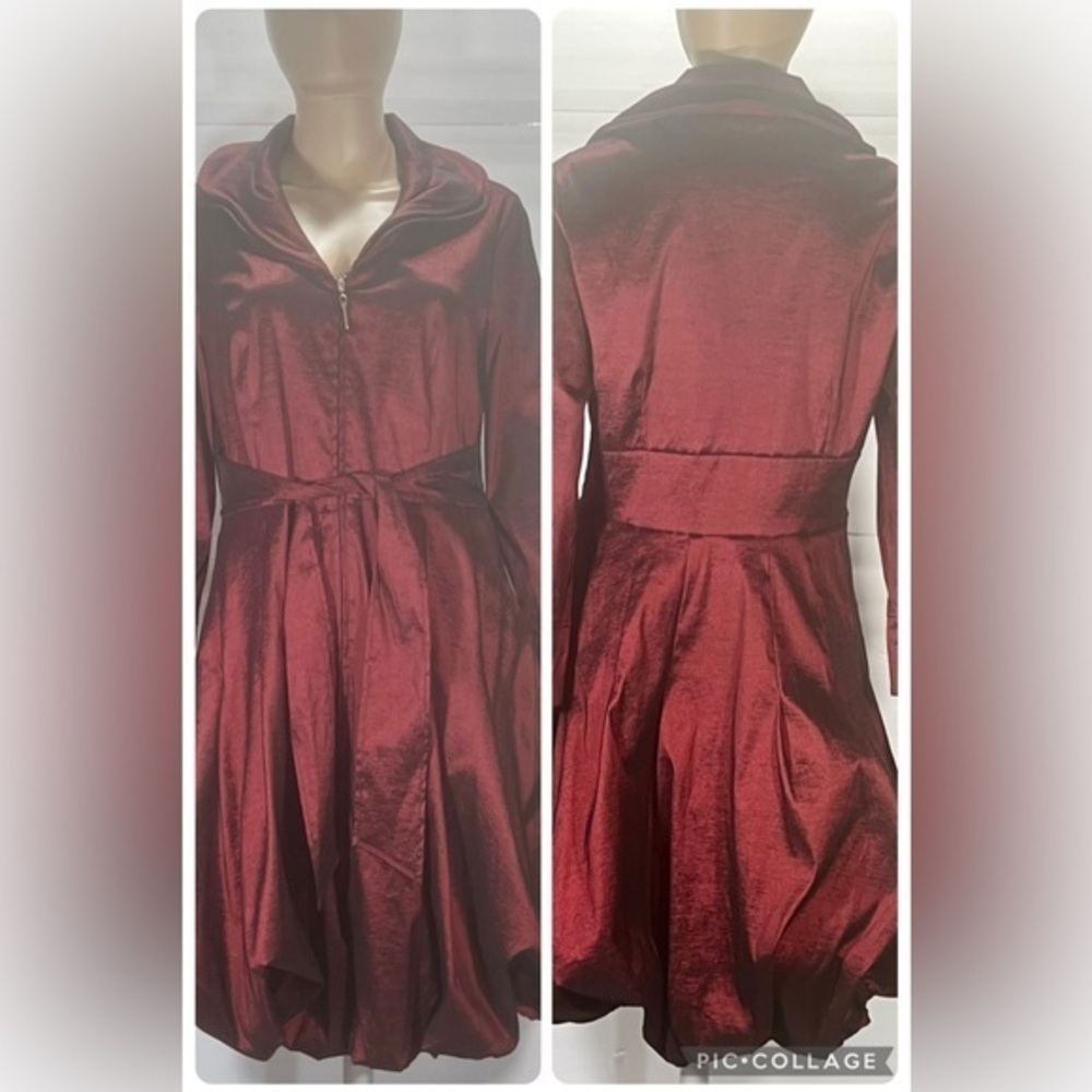 Frank Lyman Design Red Sleeveless Cowl Neck Cocktail Dress
